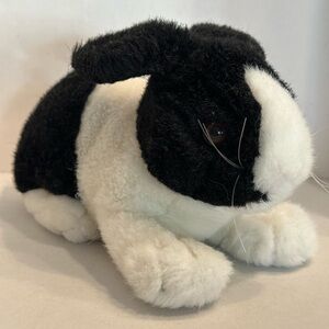 Realistic Vintage Black and White Stuffed Bunny Stuffed Animal